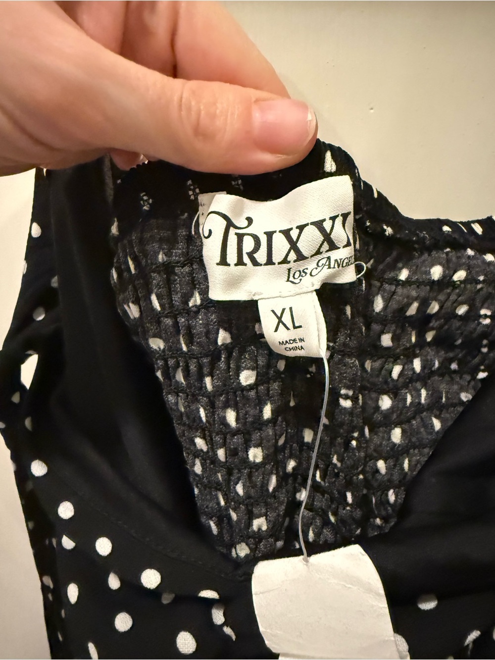 Trixxi Black Polka Dot Halter Mini Dress - XL